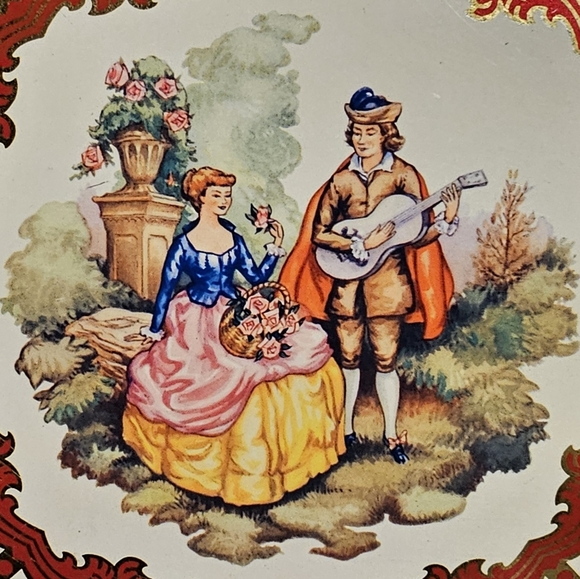 🪭VINTAGE🪭 Young Lovers Tin Decorative Serving Tray - Picture 4 of 6